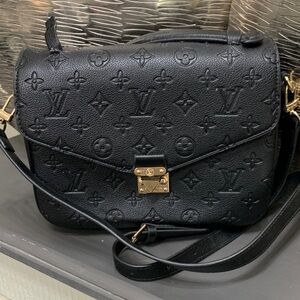 Louis Vuitton Black Monogram Empreinte Crossbody with Gold Hardware